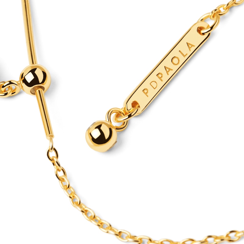 PDPAOLA™ at Zales Adjustable Cable Chain Charm Bracelet in Solid Sterling Silver with 18K Gold Plate