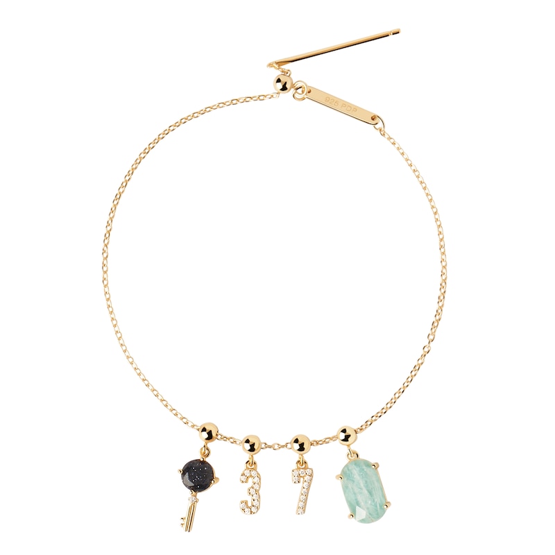 Main Image 3 of PDPAOLA™ at Zales Adjustable Cable Chain Charm Bracelet in Solid Sterling Silver with 18K Gold Plate