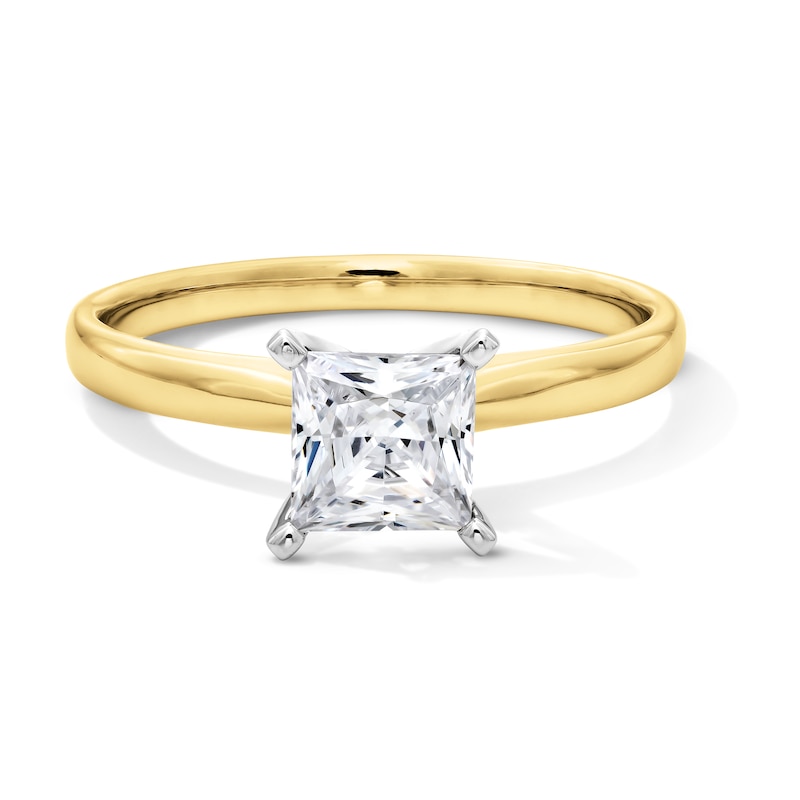 Main Image 1 of 1 CT. Princess-Cut Certified Diamond Solitaire Engagement Ring in 14K Gold (I/I2)