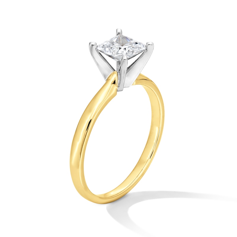 Main Image 3 of 1 CT. Princess-Cut Certified Diamond Solitaire Engagement Ring in 14K Gold (I/I2)
