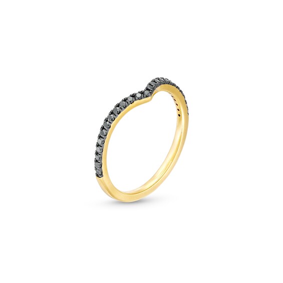 1/5 CT. T.w. Black Diamond Contour Band in 14K Gold