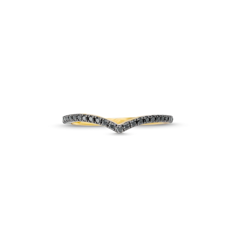 Main Image 4 of 1/5 CT. T.W. Black Diamond Contour Band in 14K Gold