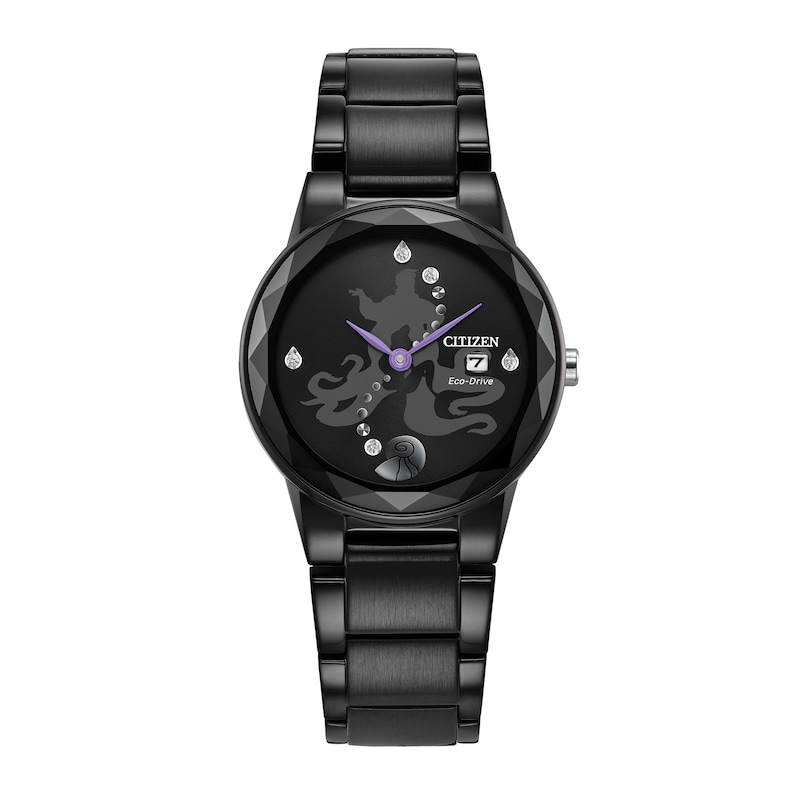 Ladies' Citizen Eco-Drive® Villains Ursula Silhouette Black IP Watch with Black Dial (Model: GA1075-68W)