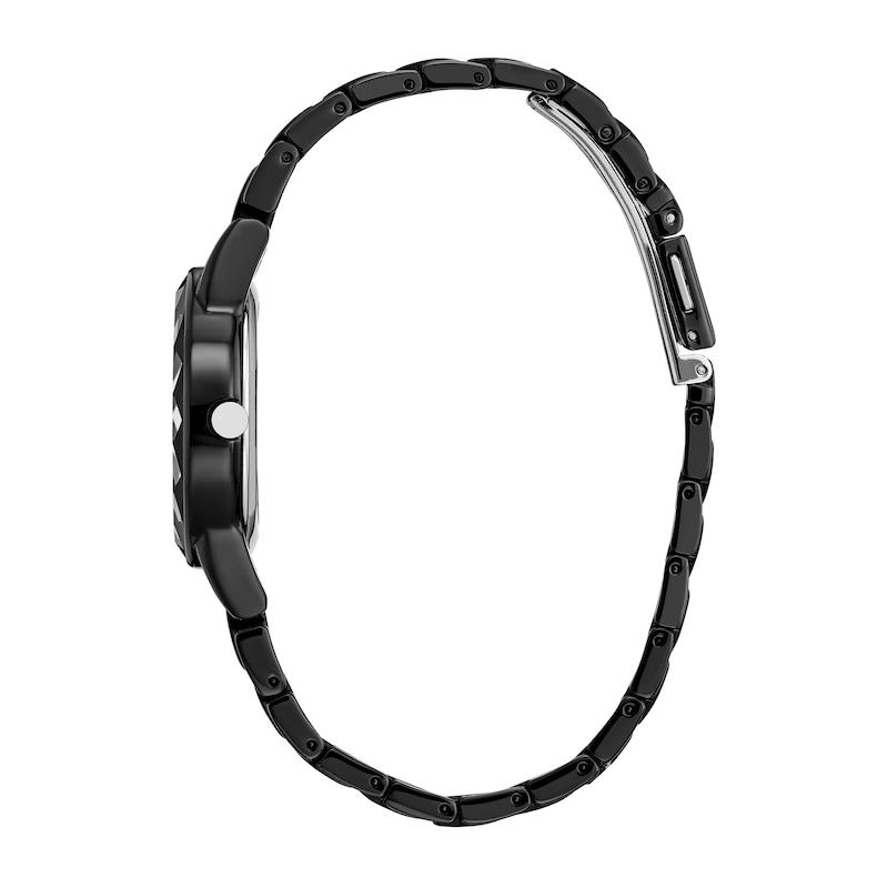 Ladies' Citizen Eco-Drive® Villains Ursula Silhouette Black IP Watch with Black Dial (Model: GA1075-68W)