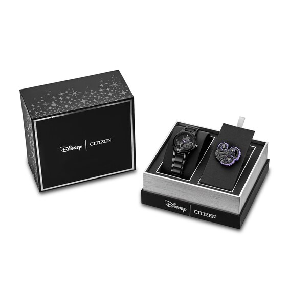 Ladies' Citizen Eco-Drive® Villains Ursula Silhouette Black IP Watch with Black Dial (Model: Ga1075-68W)