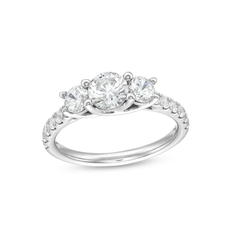 1-1/2 CT. T.W. Diamond Past Present Future® Engagement Ring in 14K White Gold (I/I2)