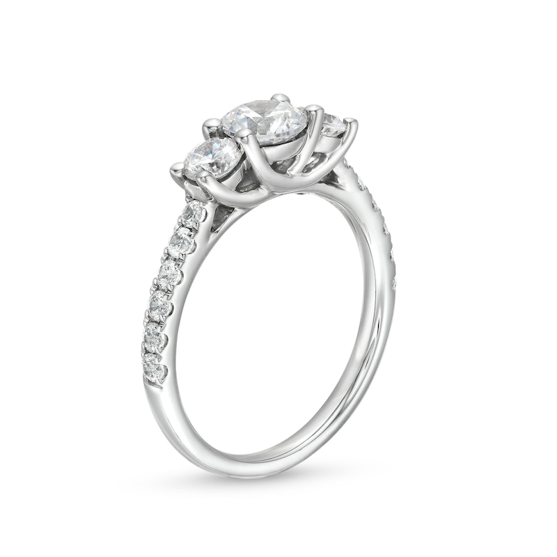 1-1/2 CT. T.W. Diamond Past Present Future® Engagement Ring in 14K White Gold (I/I2)