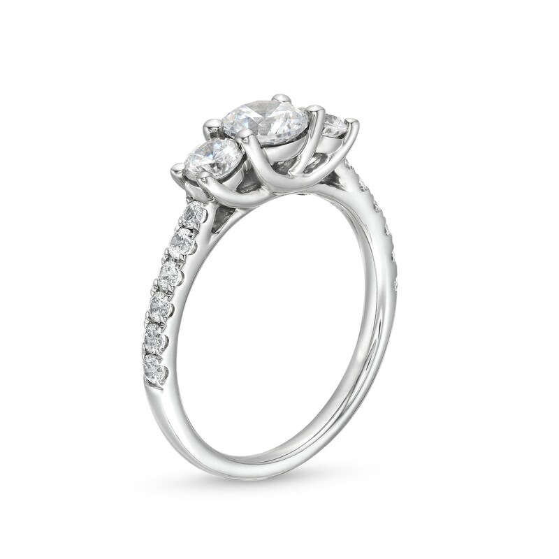 1-1/2 CT. T.W. Diamond Past Present Future® Engagement Ring in 14K White Gold (I/I2)