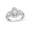 Thumbnail Image 1 of 1-1/2 CT. T.W. Pear-Shaped Diamond Split Shank Past Present Future® Engagement Ring in 14K White Gold (I/I1)