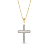 Thumbnail Image 1 of Men's 1/5 CT. T.W. Diamond-Lined Cross Pendant in 10K Gold - 22"