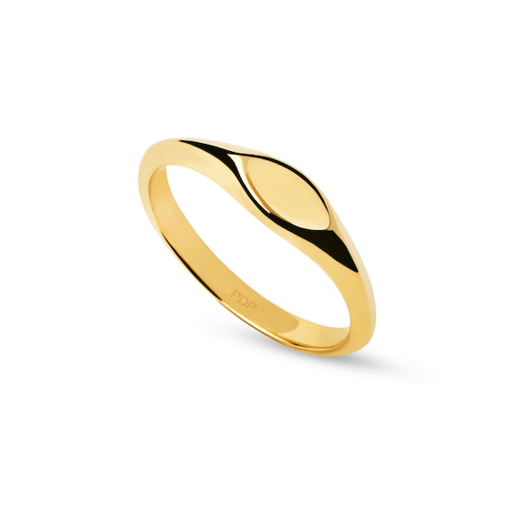 PDPAOLAâ¢ at Zales Marquise-Shaped Signet Ring Sterling Silver with 18K Gold Plate