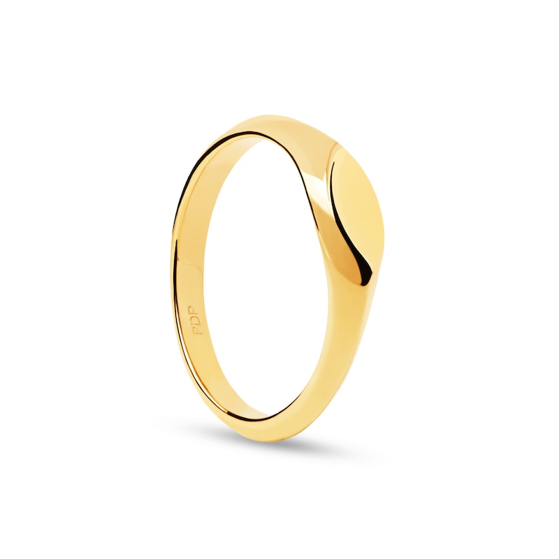 Main Image 2 of PDPAOLA™ at Zales Marquise-Shaped Signet Ring in Sterling Silver with 18K Gold Plate