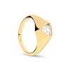 Thumbnail Image 2 of PDPAOLA™ at Zales 6.0mm Trillion-Cut Cubic Zirconia Signet Ring in Sterling Silver with 18K Gold Plate
