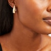 Thumbnail Image 2 of 26.0mm Sculpted Hollow 14K Gold Hoop Earrings