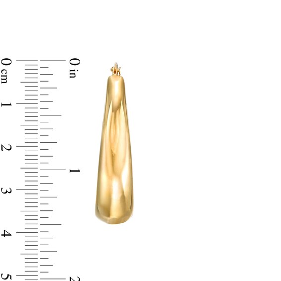 60.0mm Sculpted Hollow 14K Gold Hoop Earrings