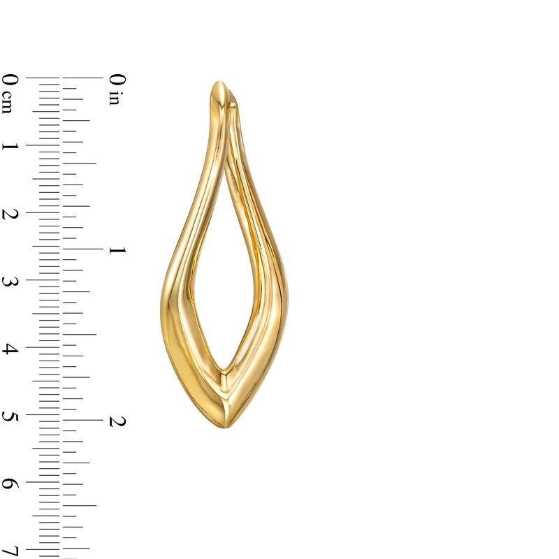 Main Image 3 of 54.0mm Sculpted Hollow 14K Gold Hoop Earrings