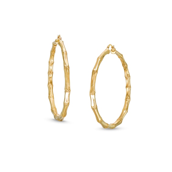 54.0mm Sculpted Hollow 14K Gold Hoop Earrings