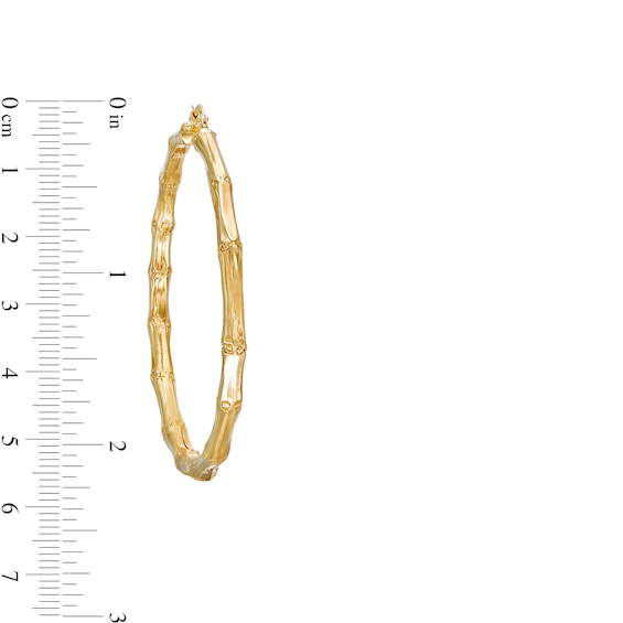54.0mm Sculpted Hollow 14K Gold Hoop Earrings