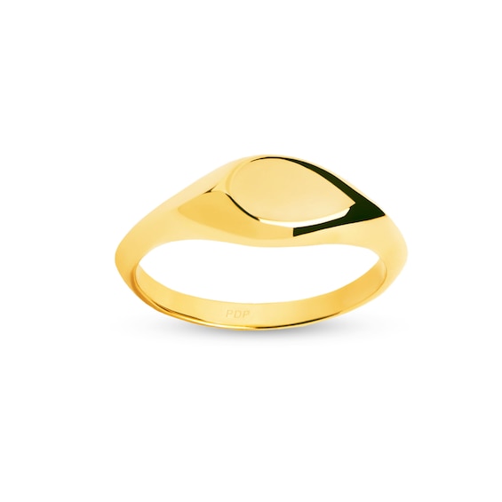 PDPAOLAâ¢ at Zales Sideways Teardrop Signet Ring in Sterling Silver with 18K Gold Plate
