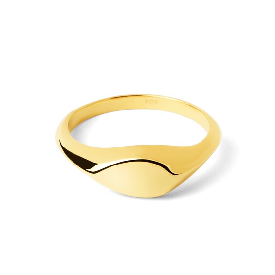 PDPAOLAâ¢ at Zales Sideways Teardrop Signet Ring in Sterling Silver with 18K Gold Plate