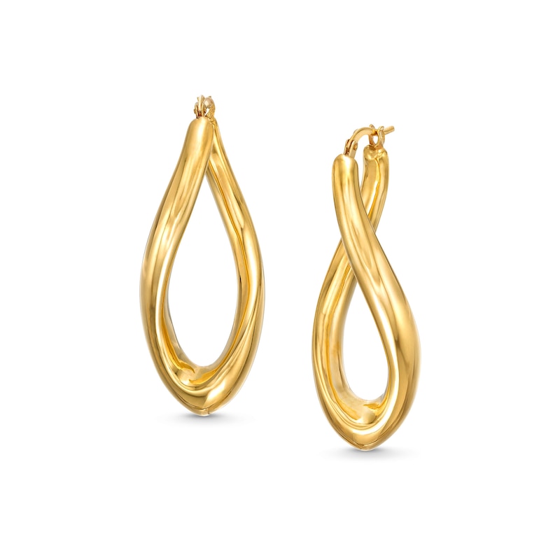 Hollow Hoop Earrings Set 10K Yellow Gold