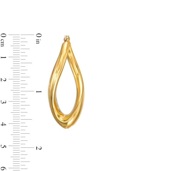21.0mm Sculpted Hollow 14K Gold Hoop Earrings