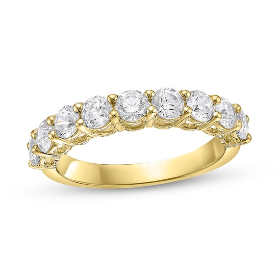 1-1/ CT. T.w. Diamond Nine Stone Band in 10K Gold (I/I2