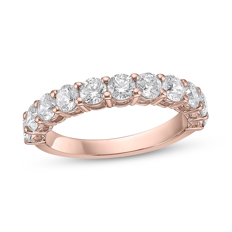 Main Image 1 of 1-1/2 CT. T.W. Diamond Eleven Stone Band in 10K Rose Gold (I/I2)
