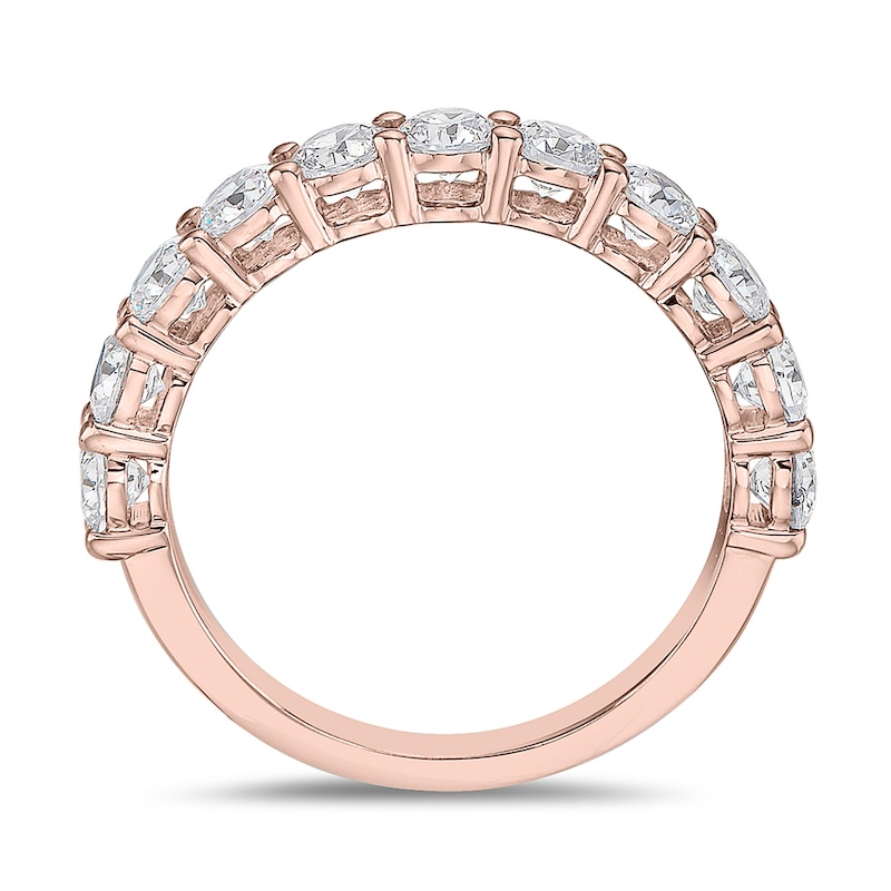Main Image 3 of 1-1/2 CT. T.W. Diamond Eleven Stone Band in 10K Rose Gold (I/I2)