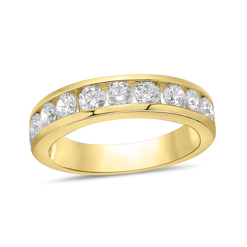 Main Image 1 of 1-1/2 CT. T.W. Diamond Channel Eleven Stone Band in 10K Gold (I/I2)