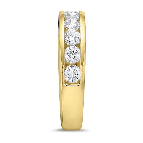 CT. T.w. Diamond Channel Eleven Stone Band in 10K Gold (I/I2