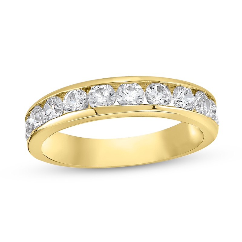 Main Image 1 of 1-1/4 CT. T.W. Diamond Channel Eleven Stone Band in 10K Gold (I/I2)