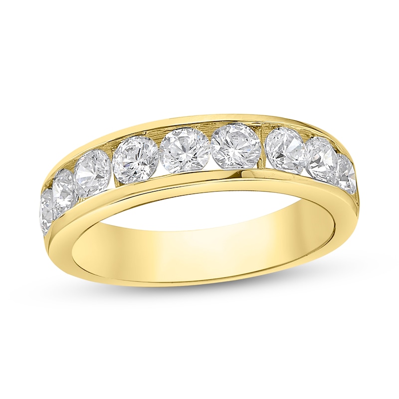 Main Image 1 of 1-1/2 CT. T.W. Diamond Channel Nine Stone Band in 10K Gold (I/I2)
