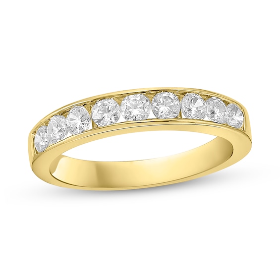 3/4 CT. T.w. Diamond Channel Nine Stone Band in 10K Gold (I/I2)