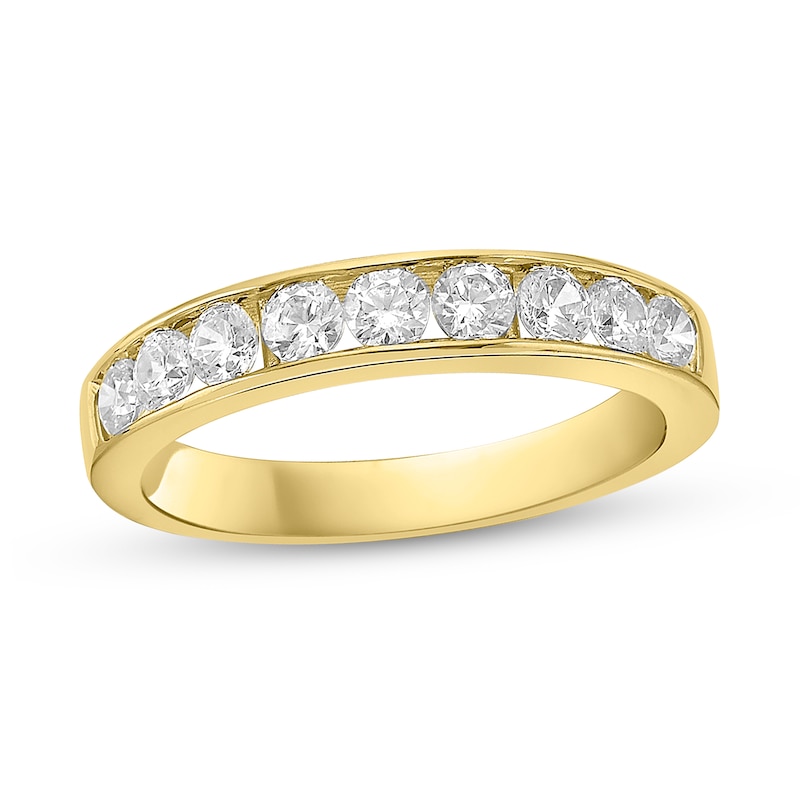 Main Image 1 of 3/4 CT. T.W. Diamond Channel Nine Stone Band in 10K Gold (I/I2)