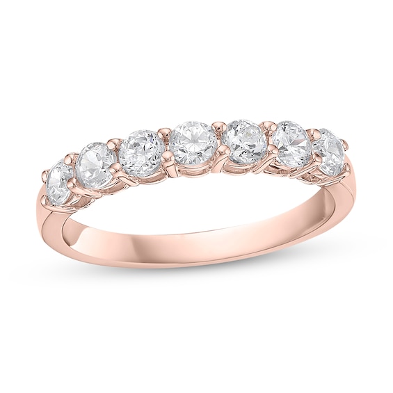 CT. T.w. Diamond Seven Stone Band in 10K Rose Gold (I/I2