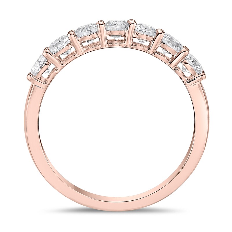 Main Image 3 of 3/4 CT. T.W. Diamond Seven Stone Band in 10K Rose Gold (I/I2)