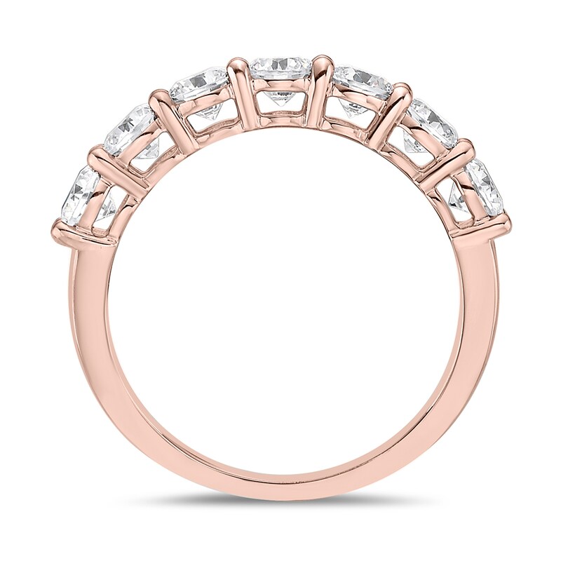 Main Image 3 of 1-1/2 CT. T.W. Diamond Seven Stone Band in 10K Rose Gold (I/I2)