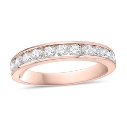 3/4 CT. T.W. Diamond Channel Eleven Stone Band in 10K Rose Gold (I/I2)