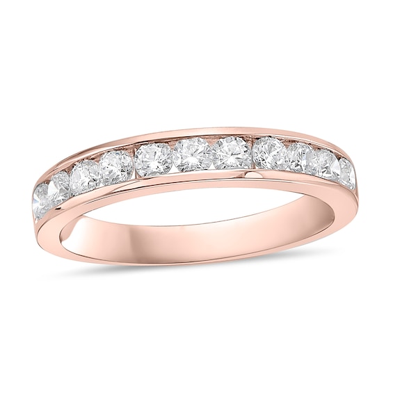 3/4 CT. T.w. Diamond Channel Eleven Stone Band in 10K Rose Gold (I/I2)