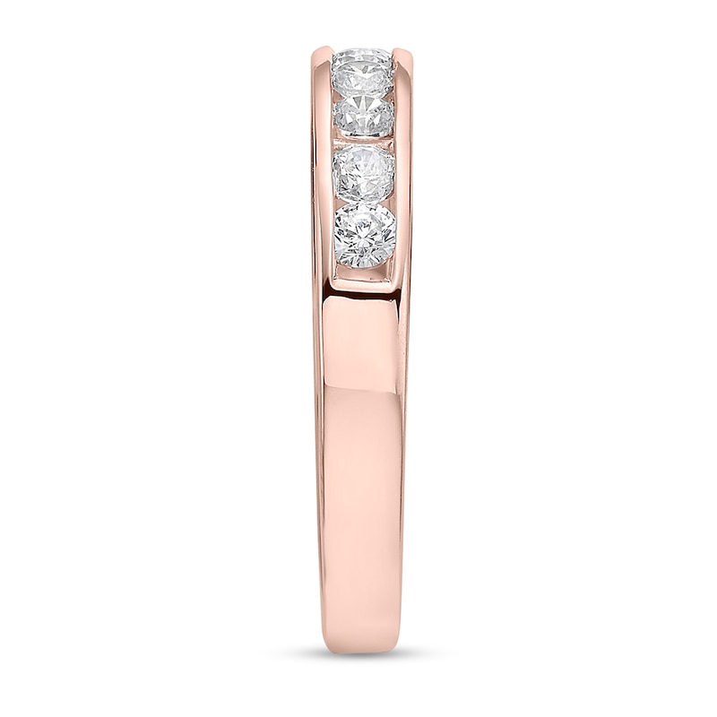 Main Image 2 of 3/4 CT. T.W. Diamond Channel Eleven Stone Band in 10K Rose Gold (I/I2)