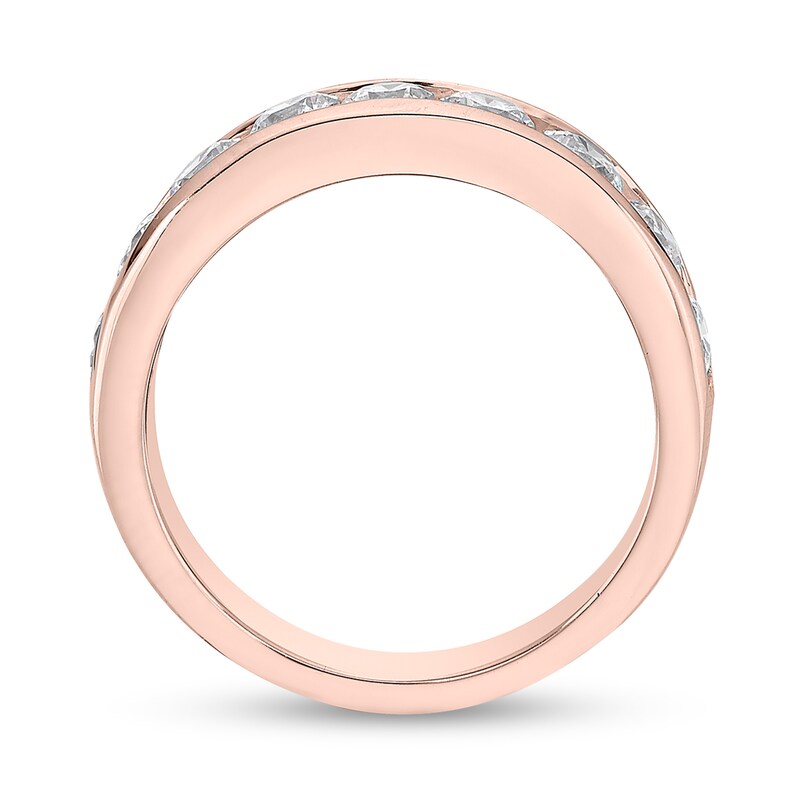 Main Image 3 of 1-1/2 CT. T.W. Diamond Channel Nine Stone Band in 10K Rose Gold (I/I2)