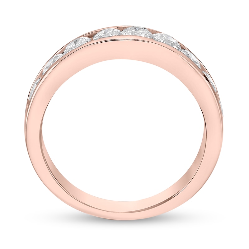 Main Image 2 of 1-1/4 CT. T.W. Diamond Channel Nine Stone Band in 10K Rose Gold (I/I2)