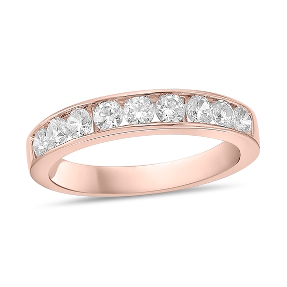 3/4 CT. T.w. Diamond Channel Nine Stone Band in 10K Rose Gold (I/I2)