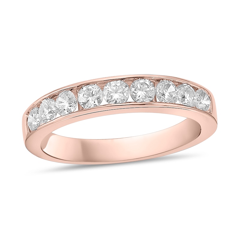 Main Image 1 of 3/4 CT. T.W. Diamond Channel Nine Stone Band in 10K Rose Gold (I/I2)