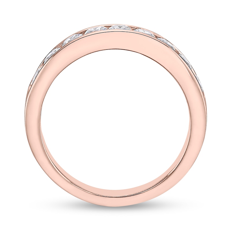 3/4 CT. T.W. Diamond Channel Nine Stone Band in 10K Rose Gold (I/I2 ...