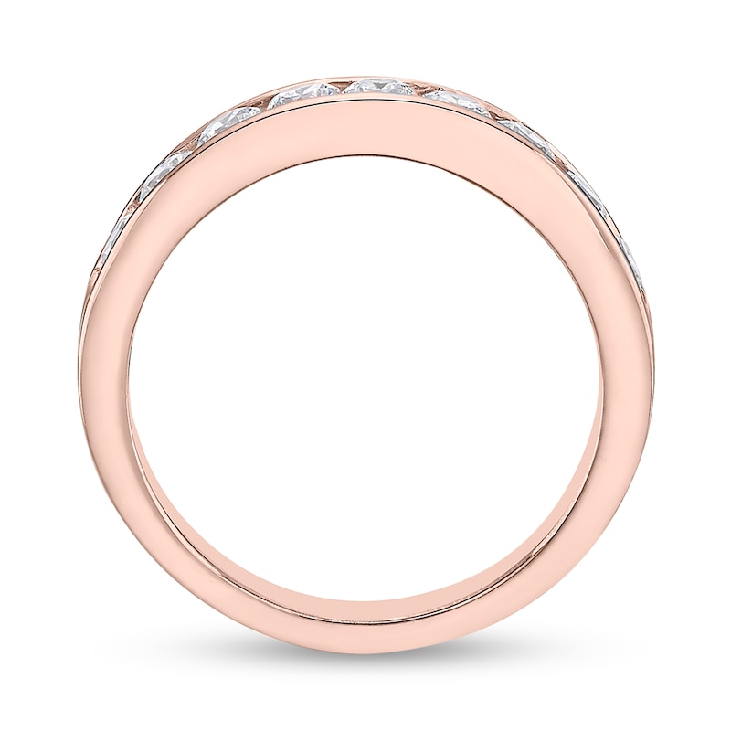 Main Image 3 of 3/4 CT. T.W. Diamond Channel Nine Stone Band in 10K Rose Gold (I/I2)