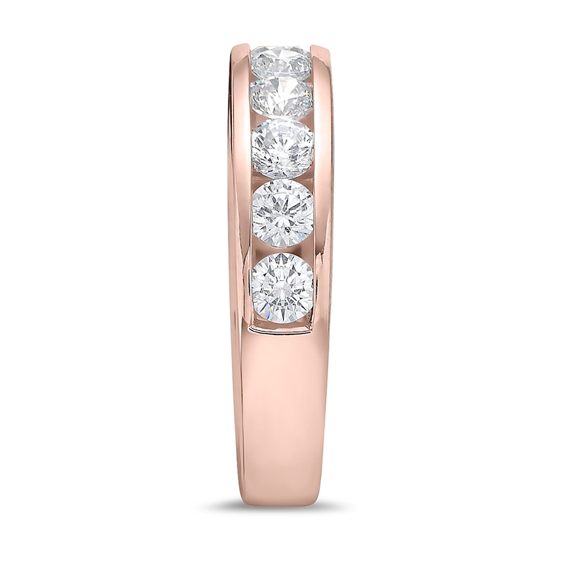 Main Image 2 of 1-1/2 CT. T.W. Diamond Channel Eleven Stone Band in 10K Rose Gold (I/I2)