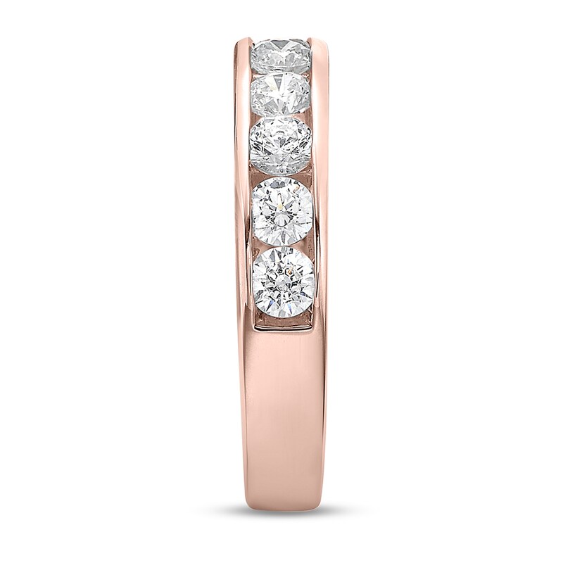Main Image 2 of 1-1/4 CT. T.W. Diamond Channel Eleven Stone Band in 10K Rose Gold (I/I2)