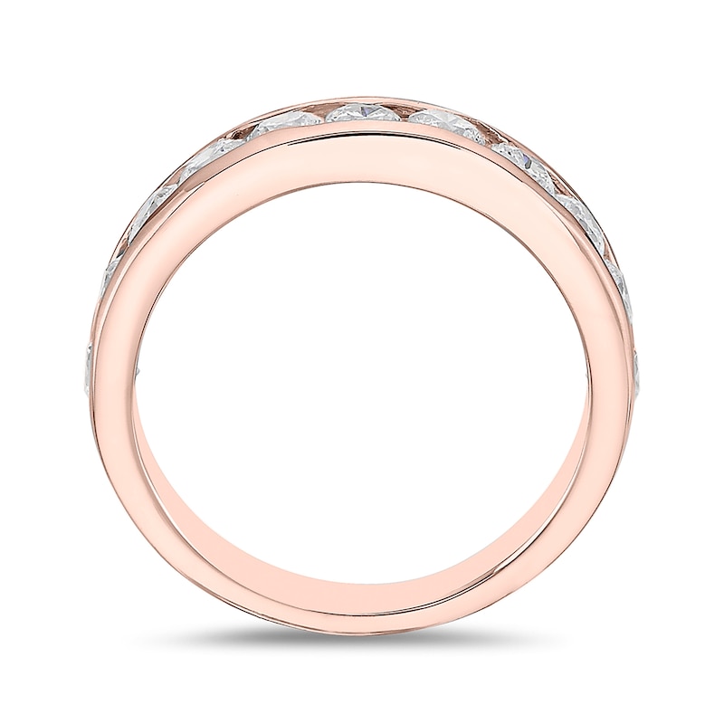 Main Image 3 of 1-1/4 CT. T.W. Diamond Channel Eleven Stone Band in 10K Rose Gold (I/I2)
